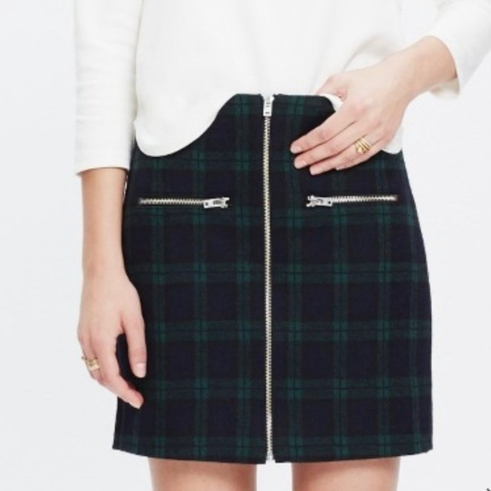 Madewell Wool Plaid Zipper School Girl Skirt Size 10